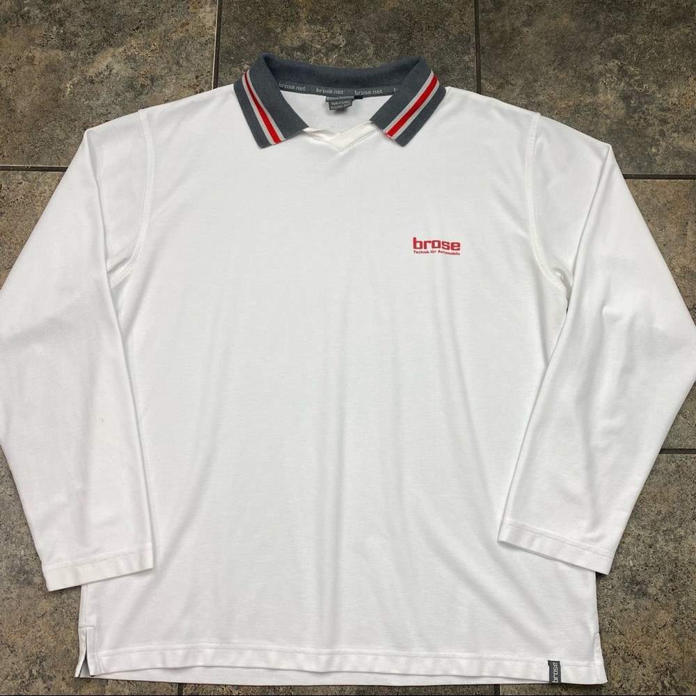 Men’s Vintage Brose Technik Für Automobile L/S Collared Polo Shirt Size Large